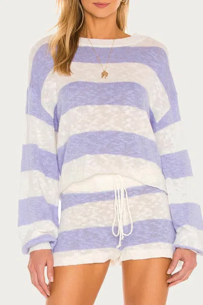 Beach Riot Sandy Short In Lavender Stripe In Purple