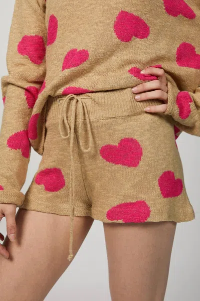 Beach Riot Sandy Short In Taupe Heart In Brown