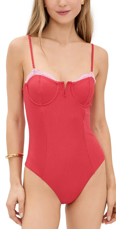 Beach Riot Scarlet One Piece Holly Jolly
