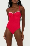 Beach Riot Scarlet One Piece Holly Jolly