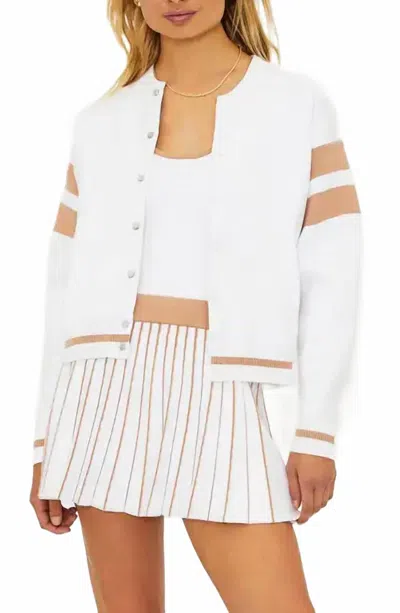Beach Riot Serene Collarless Jacket In Almond In White