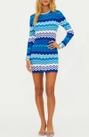 Beach Riot Shea Long Sleeve Cover-up Dress In Antibes Chevron