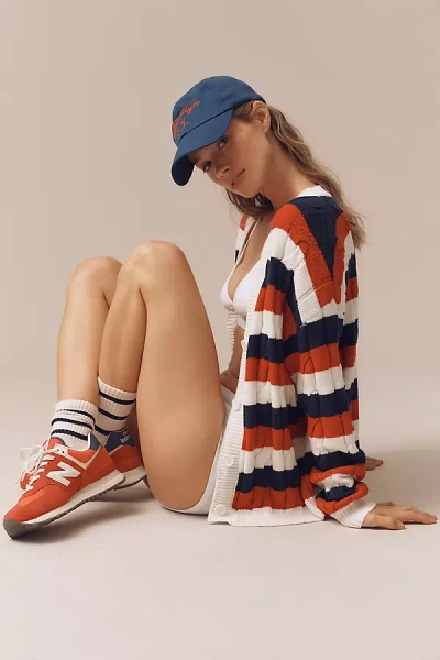 Beach Riot Sherry Striped Cable-knit Cardigan Sweater