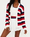 Beach Riot Sherry Striped Cardigan In Cherry Indigo Stripes In Multi