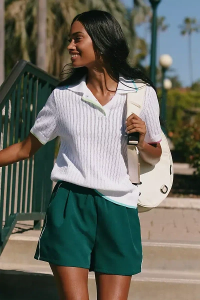 Beach Riot Sia Cotton Polo Top In White