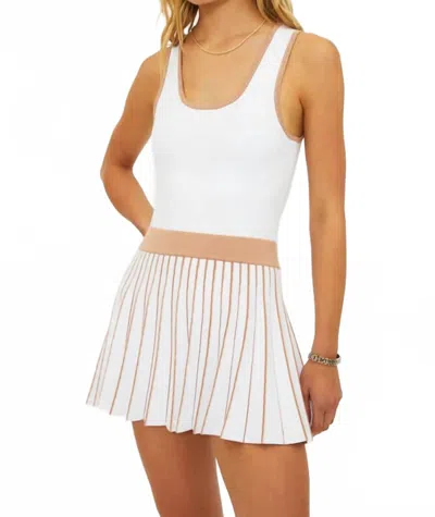 Beach Riot Solange Pleated Knit Dress In Almond In Gray