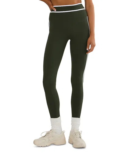 Beach Riot Solara Contrast Trim Leggings In Green