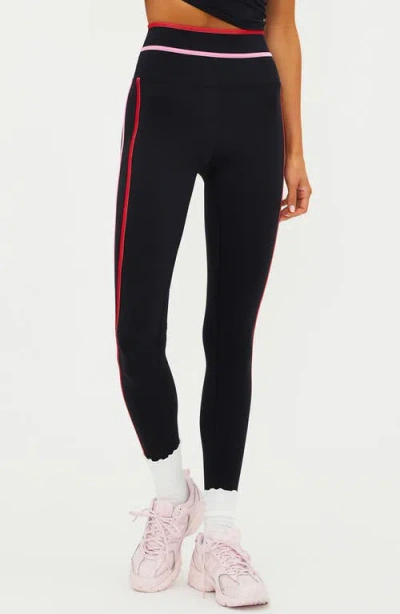 Beach Riot Solara Side Stripe Leggings In Black