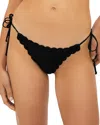 Beach Riot Soleil Crochet Side Tie Bikini Bottom In Black