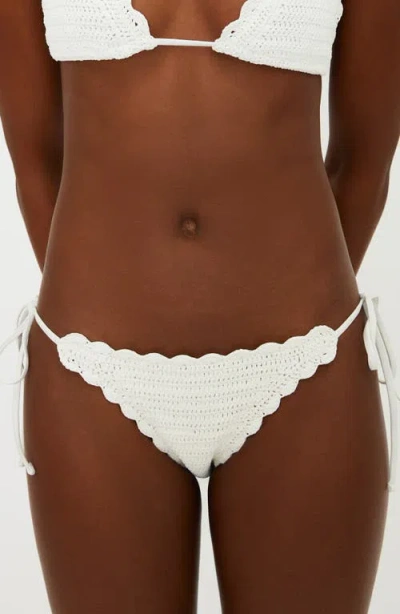 Beach Riot Soleil Side Tie Bikini Bottoms In White