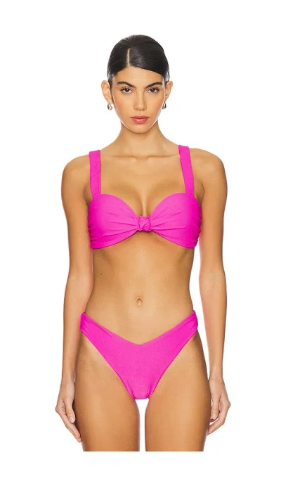 Beach Riot Sophia Bikini Top In Ultra Pink