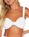 Beach Riot Sophia Ribbed Bikini Top In White
