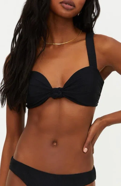 Beach Riot Sophia Sweetheart Neck Bikini Top In Black