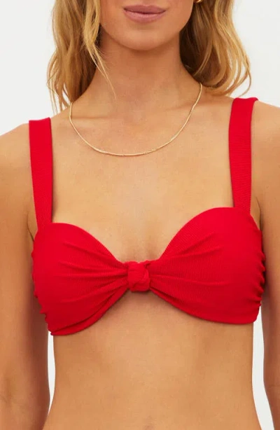 Beach Riot Sophia Sweetheart Neck Bikini Top In Red