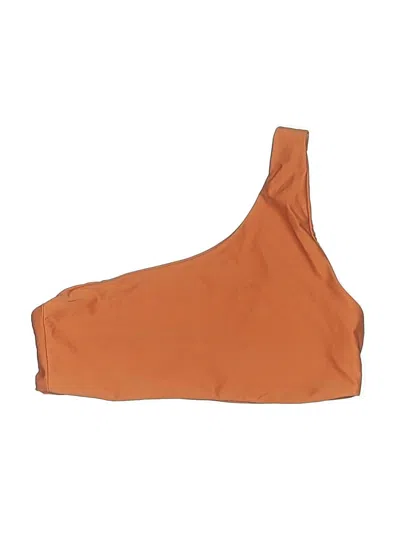 Pre-owned Beach Riot Swimsuit Top Orange Solid Pattern Swimwear