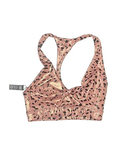 Pre-owned Beach Riot Swimsuit Top Pink Animal Print Pattern Swimwear
