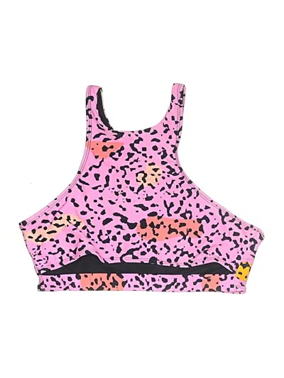 Pre-owned Beach Riot Swimsuit Top Pink Animal Print Pattern Swimwear