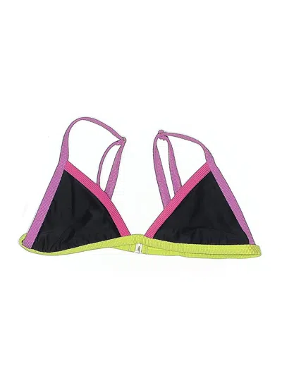 Pre-owned Beach Riot Swimsuit Top Pink Color Block Pattern Swimwear