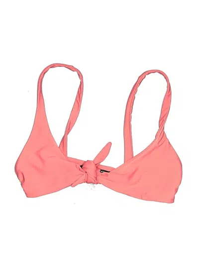 Pre-owned Beach Riot Swimsuit Top Pink Solid Pattern Swimwear