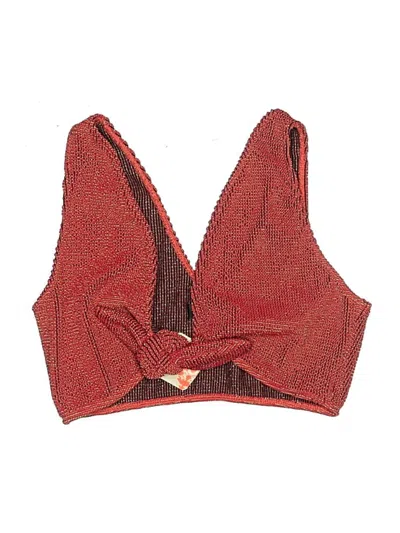 Beach Riot Swimsuit Top Red Tweed Pattern Swimwear In Brown