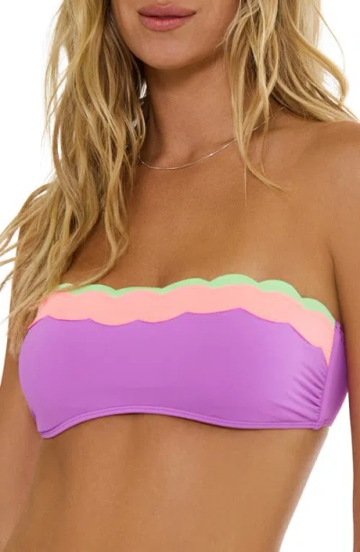 Beach Riot Sybil Scallop Colorblock Bikini Top In Purple