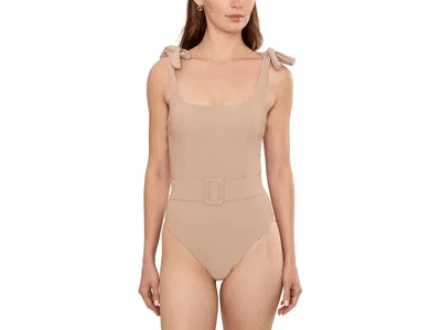 Beach Riot Sydney Belted 1pc Rem Sc Women's Swimsuits One Piece Tan: Xs