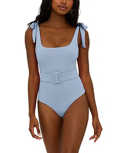 Beach Riot Sydney Belted One Piece Swimsuit In Blue
