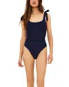 Beach Riot Sydney Belted One-piece Swimsuit In Navy