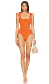 Beach Riot Sydney Belted One-piece Swimsuit In Sunshine Haze Scrunch