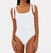 Beach Riot Sydney Belted One-piece Swimsuit In White