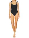 Beach Riot Sydney One Piece Swimsuit With Belt In Black In Blue