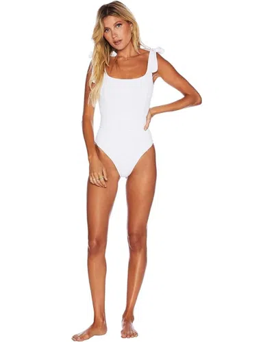Beach Riot Sydney Swimsuit Women's White Tie Shoulder One-piece Nwo67