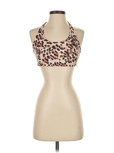 Pre-owned Beach Riot Tank Top Tan Halter Neckline Tops In Brown