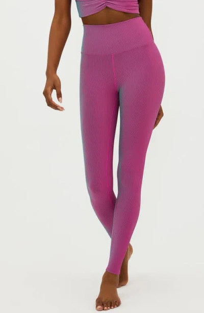Beach Riot Tayler Rib Two-tone Leggings In Sorbet Two Tone
