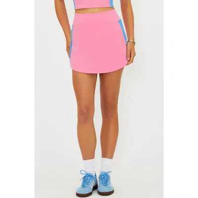 Beach Riot Thora Colorblock Knit Skort In Pink