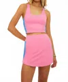 Beach Riot Thora Skort In Cosmos Colorblock In Pink