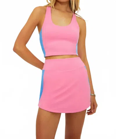 Beach Riot Thora Skort In Cosmos Colorblock In Pink
