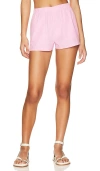 Beach Riot Tia Pull On Short In Prism Pink Stripe In Pink