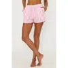 Beach Riot Tia Stripe Short In Pink Prism In Prism Pink