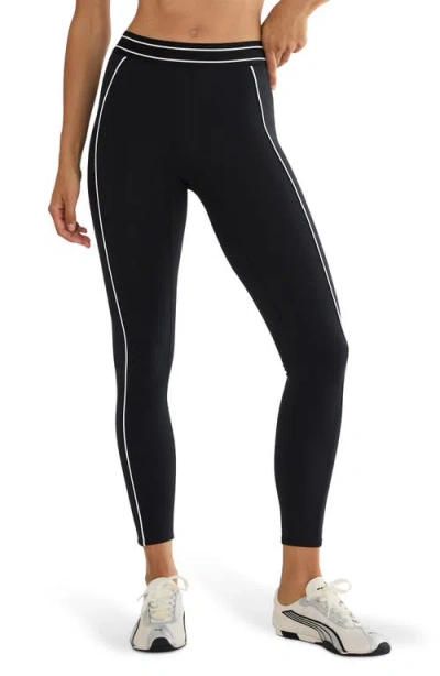 Beach Riot Tierney Contrast Trim Ankle Leggings In Black