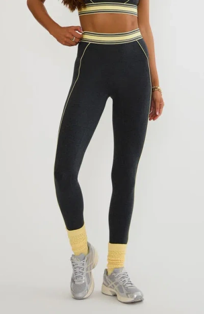 Beach Riot Tierney Stripe Waist Leggings In Blue
