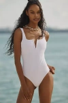 Beach Riot Tropez Ribbed One-piece Swimsuit In White