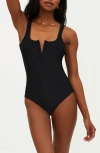Beach Riot Tropez V-wire Rib One-piece Swimsuit