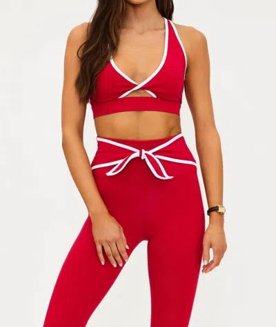 Beach Riot Twist Crop Top In Peppermint Two Tone In Red