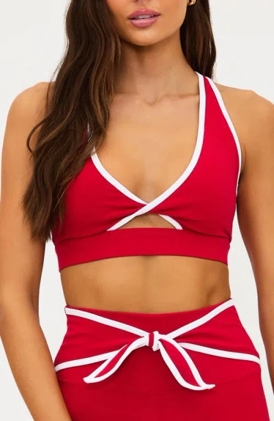 Beach Riot Twist Cutout Sports Bra In Green
