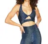 Beach Riot Twist Top In Navy Splatter In Blue