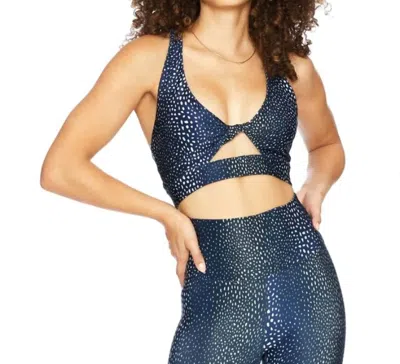 Beach Riot Twist Top In Navy Splatter In Blue