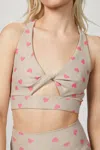 BEACH RIOT TWIST TOP IN TAUPE HEART
