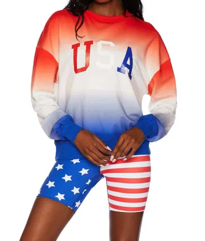 Beach Riot Usa Sweatshirt In Patriotic Gradient In Multi