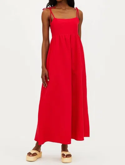 BEACH RIOT VALORY MAXI DRESS IN RED LINEN